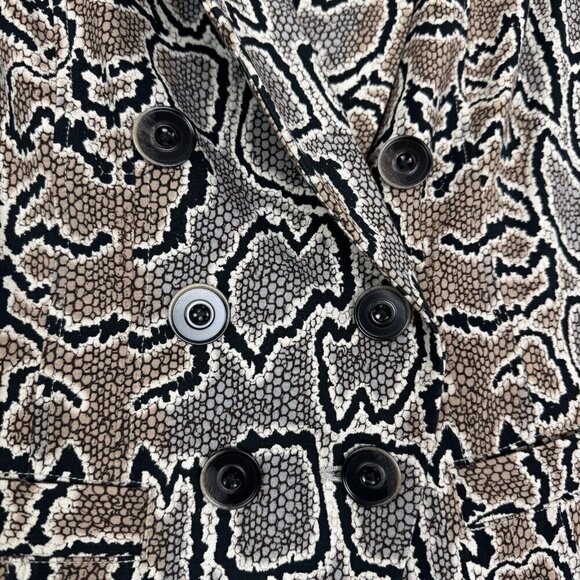 Cabi 3733 Women Black Brown Python Snake Double Breasted Pocket Blazer Jacket 8 - Picture 2 of 6